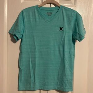 Hurley v neck short sleeve shirt in aqua blue size kids medium NWOT